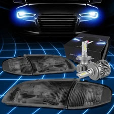 Fit 1998-1999 Mazda 626 Factory Style Headlights w/LED Kit Slim Style Smoked