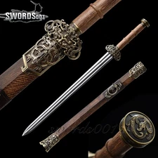 Manganese Steel Traditional Chinese Dragon Sword Handmade Rosewood Jian 31 Inch