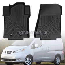 TPE Front Left & Right Floor Mats Liners For 2013-2021 Nissan NV200 4-Door Black