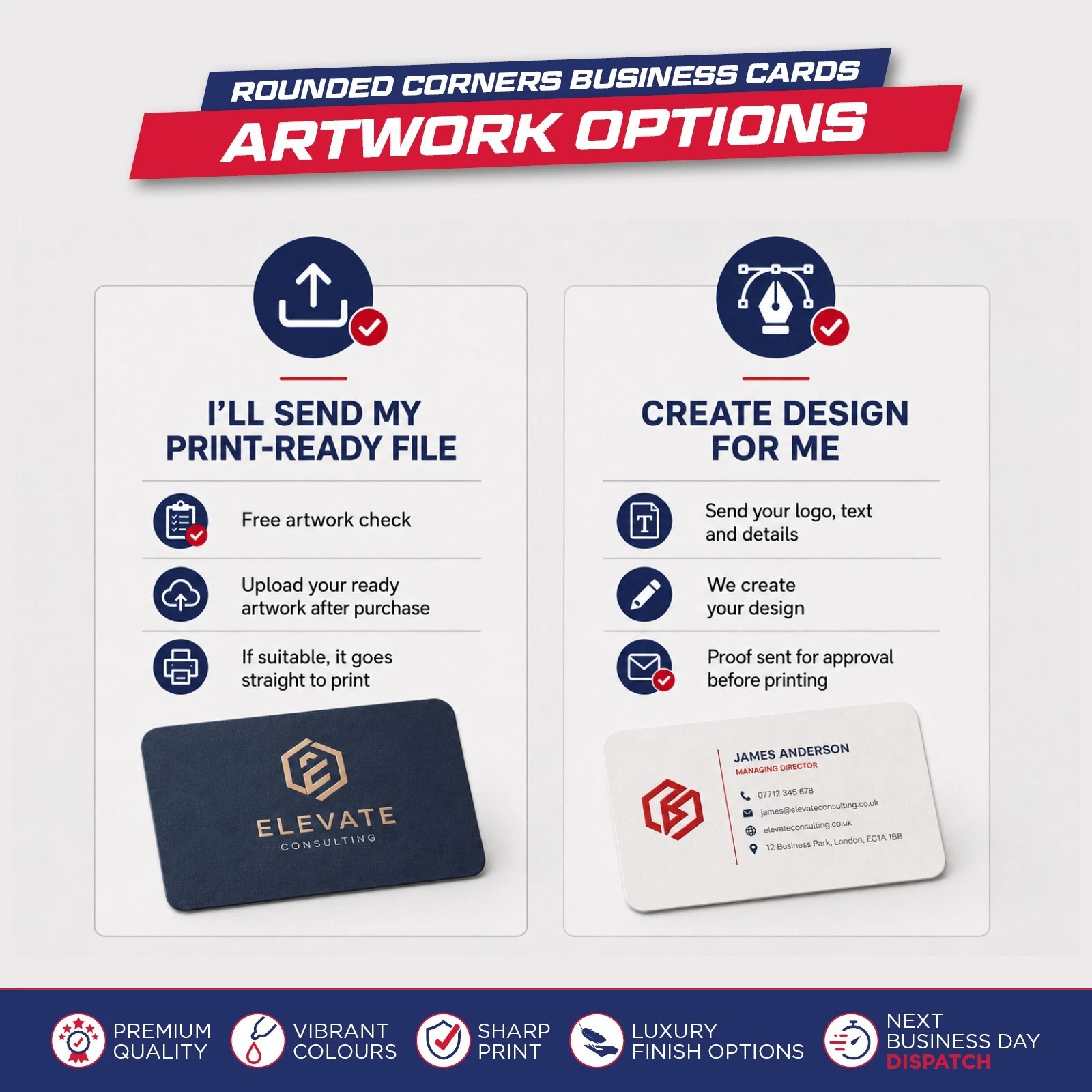 custom rounded corners premium business cards printing