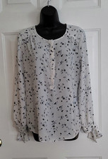 Banana Republic Long-Sleeved Print Blouse with Hidden Buttonholes - Size S - VGC