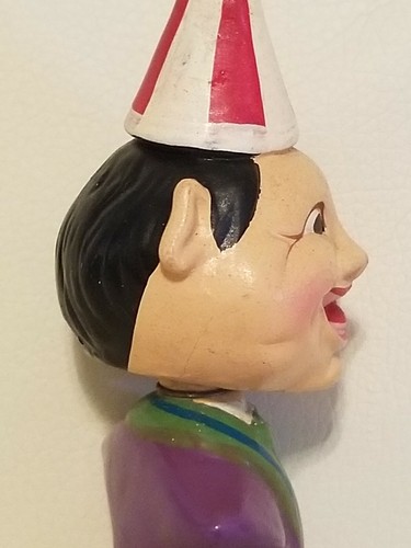 Vintage Bobblehead Wine Stopper Cork Boy With Party Hat Collectible Barware - Picture 9 of 9