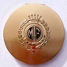 Vintage 1950s powder compact by A.J. Scmitt Jeweler (La Porte, IN) ORIGINAL BOX