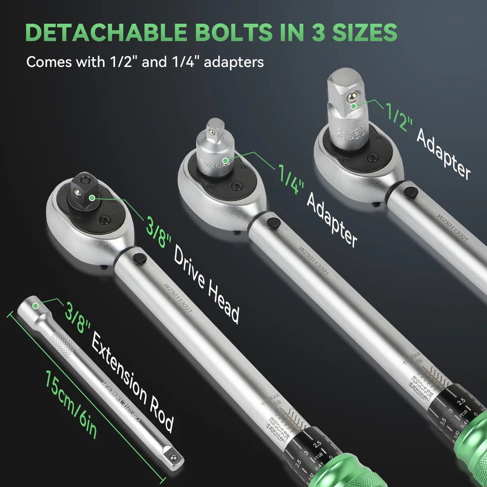 3/8" Drive 5-60 Nm Calibrated Torque Wrench Adjustable Torque Wrench Ratchet - Image 2 of 4