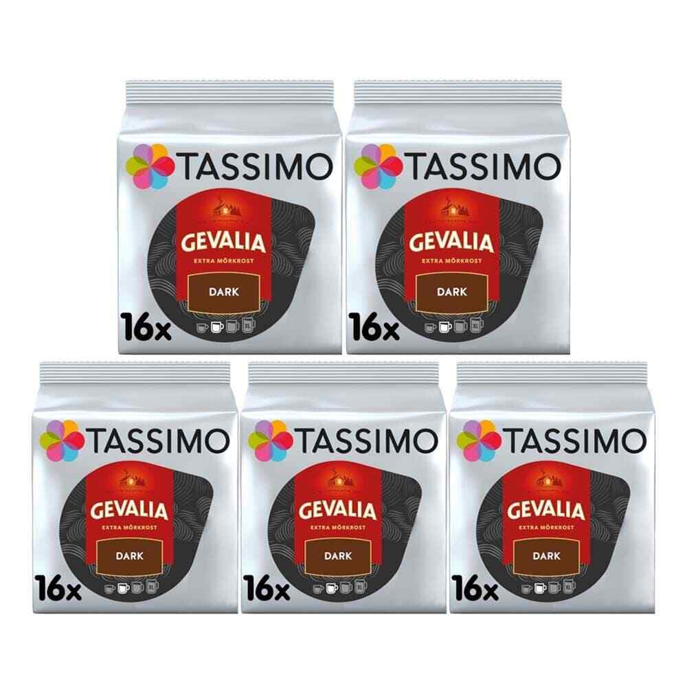 Tassimo Coffee Pods Gevalia Dark Roast 5 x 16 (80 Drinks)