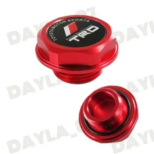 NEW JDMTRDALUMNIUM Red Billet Engine Oil FILLER Cap w/ Black Sticker