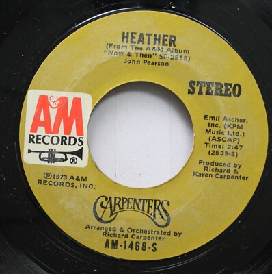 Rock 45 Carpenters - Heather / Top Of The World Auf A&M Records