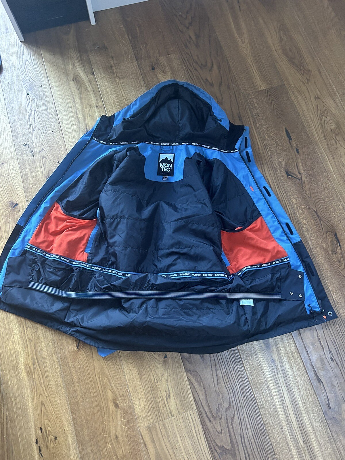 Montec ski jacket mens large blue/black eBay
