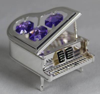 Crystal Temptations - Klavier 6x4,5 cm - Silberfarben mit div. Glassteinen /S351