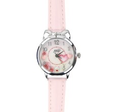 Didofa 242587 Womens Leather Quartz Movement Wrist Watches Silver/Light Pink
