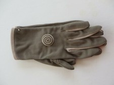 Vintage New Beige Soft Fabric Ladies Gloves