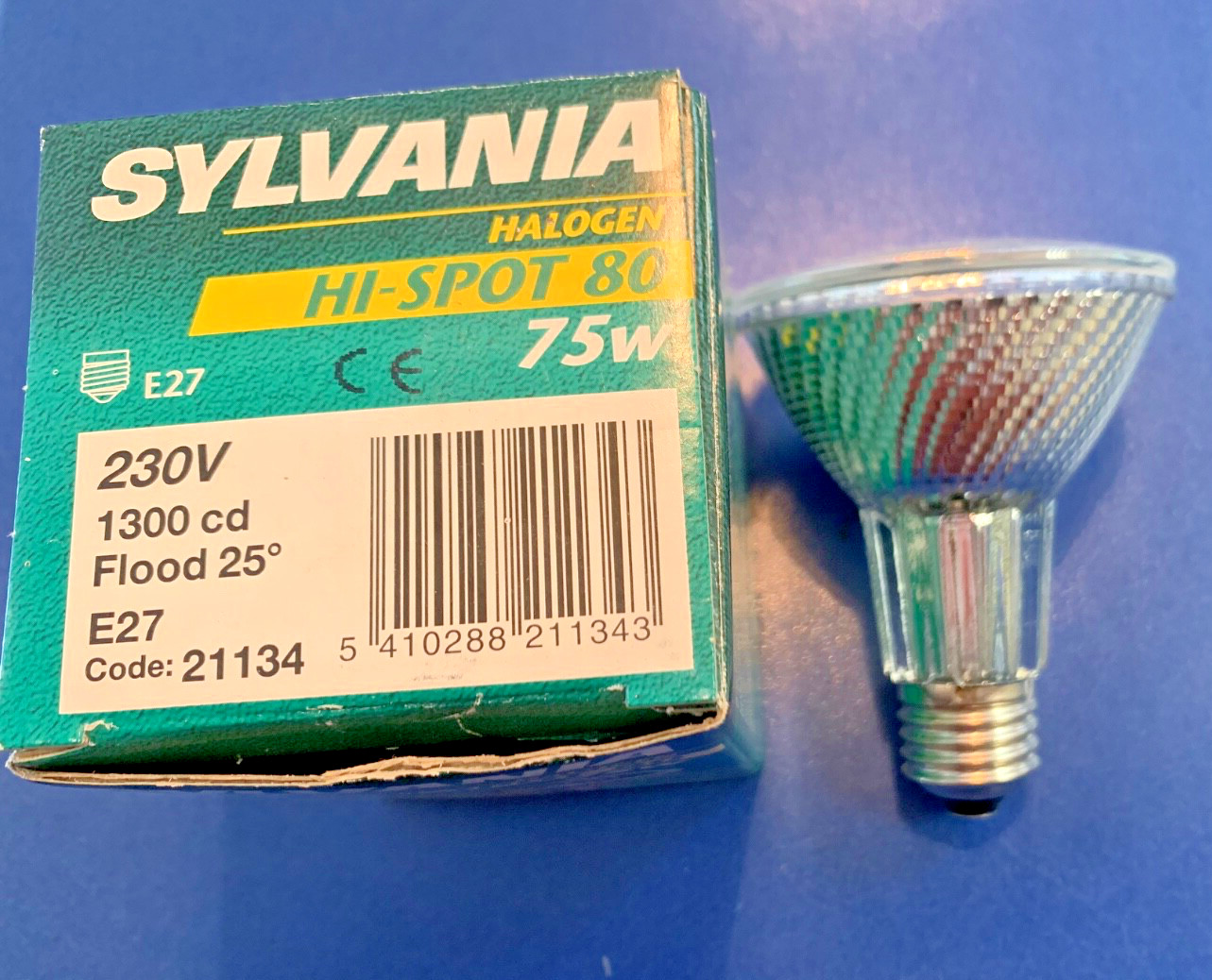 Sylvania Halogen Lamp Hi-Spot 80 230V 75W E27 25° 1300cd Dimmable !!!