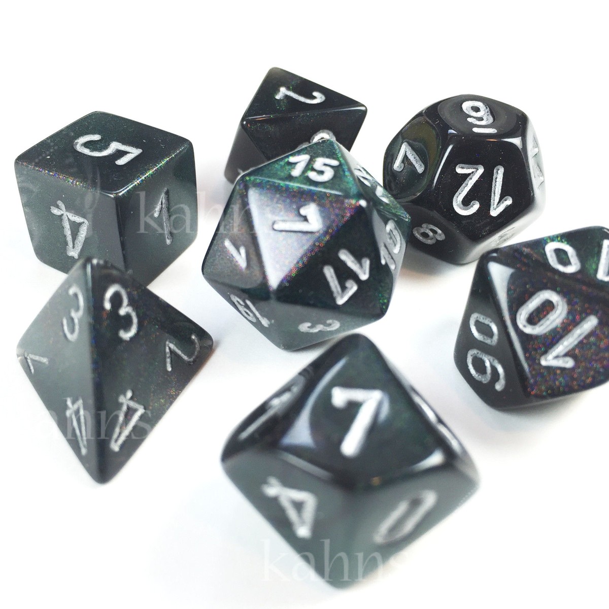 Chessex Dice Poly Set of 7 Borealis Smoke w/ Silver - 27428 Chessex Dice Poly Set of 7 Borealis Smoke w/ Silver - 27428