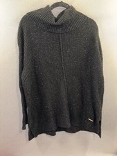 Michael Kors Black Knit Cowl Neck Tunic Length Sweater Size Medium