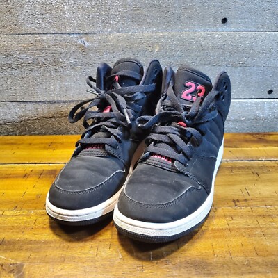 AIR JORDAN FLIGHT 4 PREMIUM 828245-009 SHOES SIZE 4Y YOUTH WOMANS 5.5 BLACK PINK
