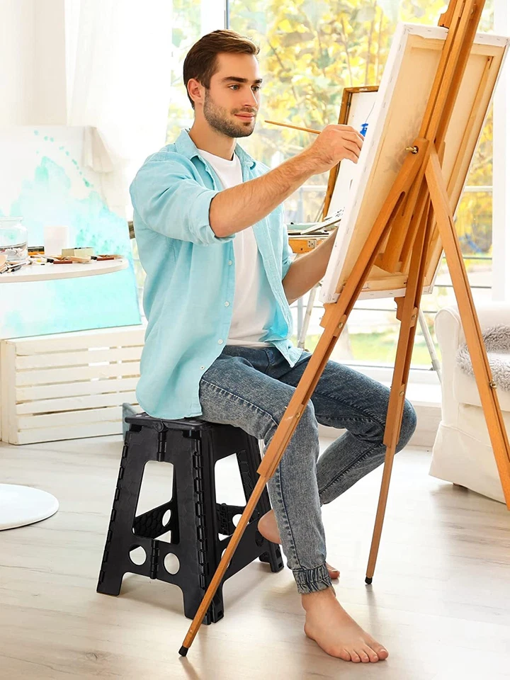 Klapphocker Trittstufe Aufstiegshilfe Klapptritt Falthocker Tritt faltbar 39 cm - Bild 3 von 4