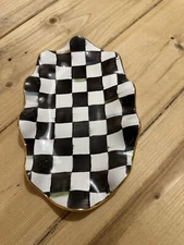 Mackenzie Childs Ceramic Courtly Check Oval Platter 