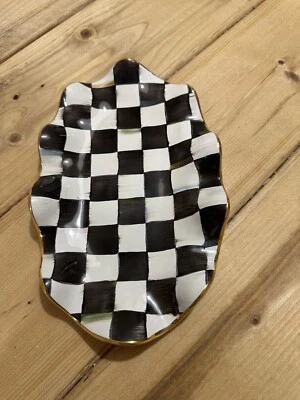 MACKENZIE-CHILDS Mackenzie Childs Ceramic Courtly Check Oval Platter