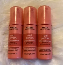3 x Aveda Nutri-Plenish Styling Treatment Foam ~ Total 4.5oz/135ml Travel Size