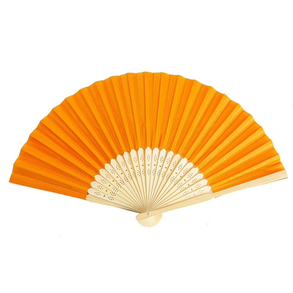 Paquete de 4 ventiladores plegables de papel y bambú de mano Thy Collectibles - color liso Foto 4 de 4