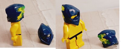 LEGO Ninja Mask Scarf Trans Green LOT OF 2 Back Ninjago Dark Blue Pointed Chin