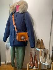 Woolrich Navy Blue Duck Down Feather Jacket M Uk 10-12 Vintage Excellent Conditi