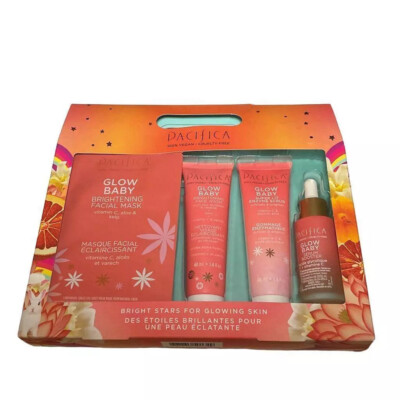 PACIFICA GLOW BABY Vitamin C TRIAL SKIN CARE KIT - Face Wash,Scrub,Serum Booster