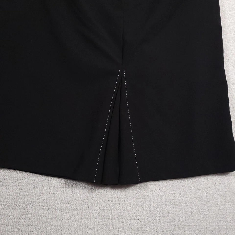 Falda lápiz recta forrada profesional Worthington para mujer 16 negra plisada elástica Foto 3 de 4