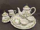 Beautiful Mini Porcelain Tea Set In Green And White — photo 1