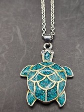 Sterling Silver 18" Inch Necklace w/ Turtle Pendant - Stamped - 925 - 6.06 Grams