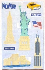 Mrs Grossman 4x6 inch Laser Cut 'New York' Sticker Sheet (Vintage-Retired)