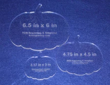 3 Piece Pumpkin Quilting Template Set 1/4" Thick - Acrylic - Long Arm / Hand