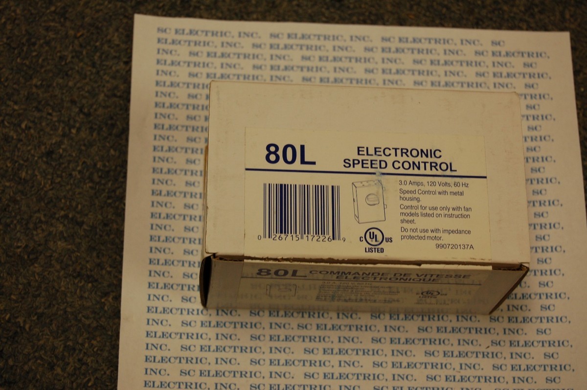 Broan 80L Electronic Speed Control Unit AMPS, 120 VOLTS, 60 HZ