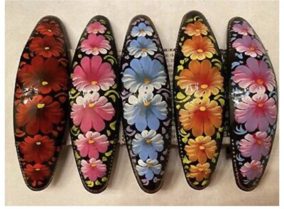 russian hand painted Hair Clips Beautiful 