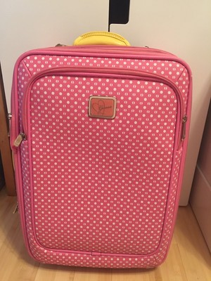 guess luggage pink