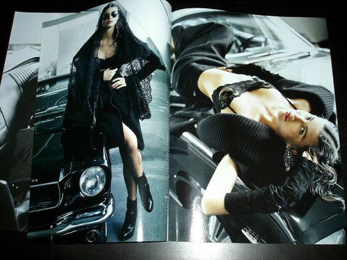 MICHELLE ALVES 6-Page Fashion EDITORIAL 'Black Beauty' ELLE US August 2005 - Picture 3 of 3