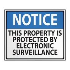 Industrial Decals Horizontal Vinyl Stickers Surveillance Sign B Security