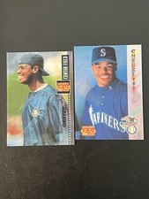 Lot of (2) Ken Griffey Jr Mariners 1995 Pinnacle Sport Flix base & checklist