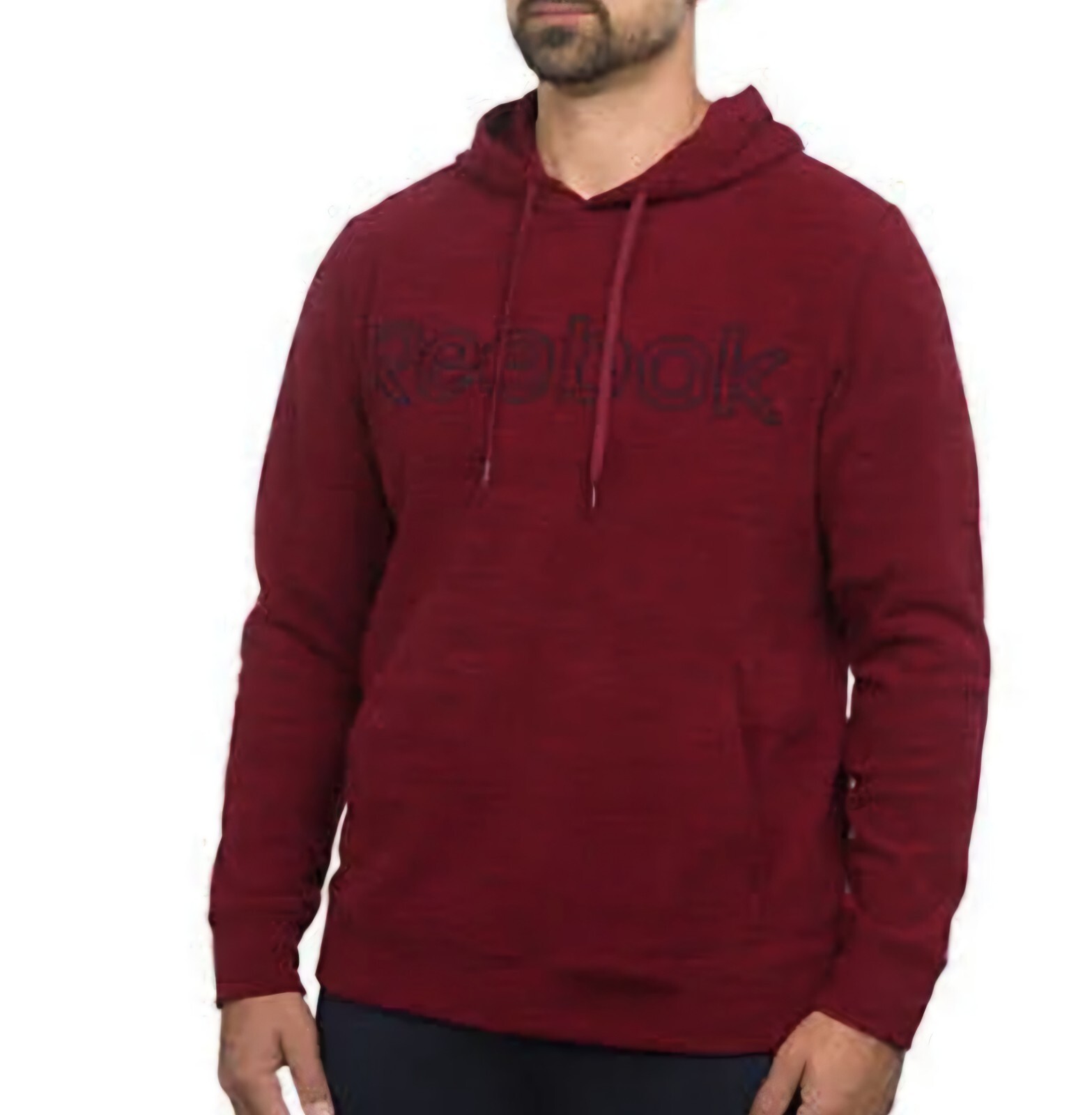 Men's Reebok Size XXL Cabernet Melange Logo Polar Fleece Hoodie Pull-Over