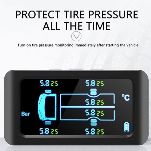 LCD LKW-Reifendruckkontrollsystem Solar TPMS Alarm Wireless + 6 Sensor System - Bild 3 von 12