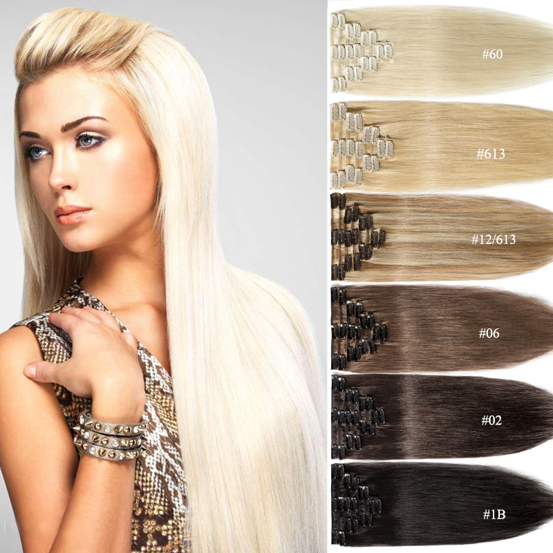 8-24inch Clip In 100% Real Remy Human Hair Extensions Full  display picture 1