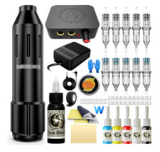 Rocket Tattoo Rotary Pen Machine Wireless Power Supply Cartridge Needles INKS