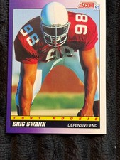 1991 Score Eric Swann Rookie Defensive End Football Trading Card #596