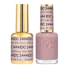 DND DC Soak Off Gel Polish + Matching Nail Lacquer - #2444 Silk Petals