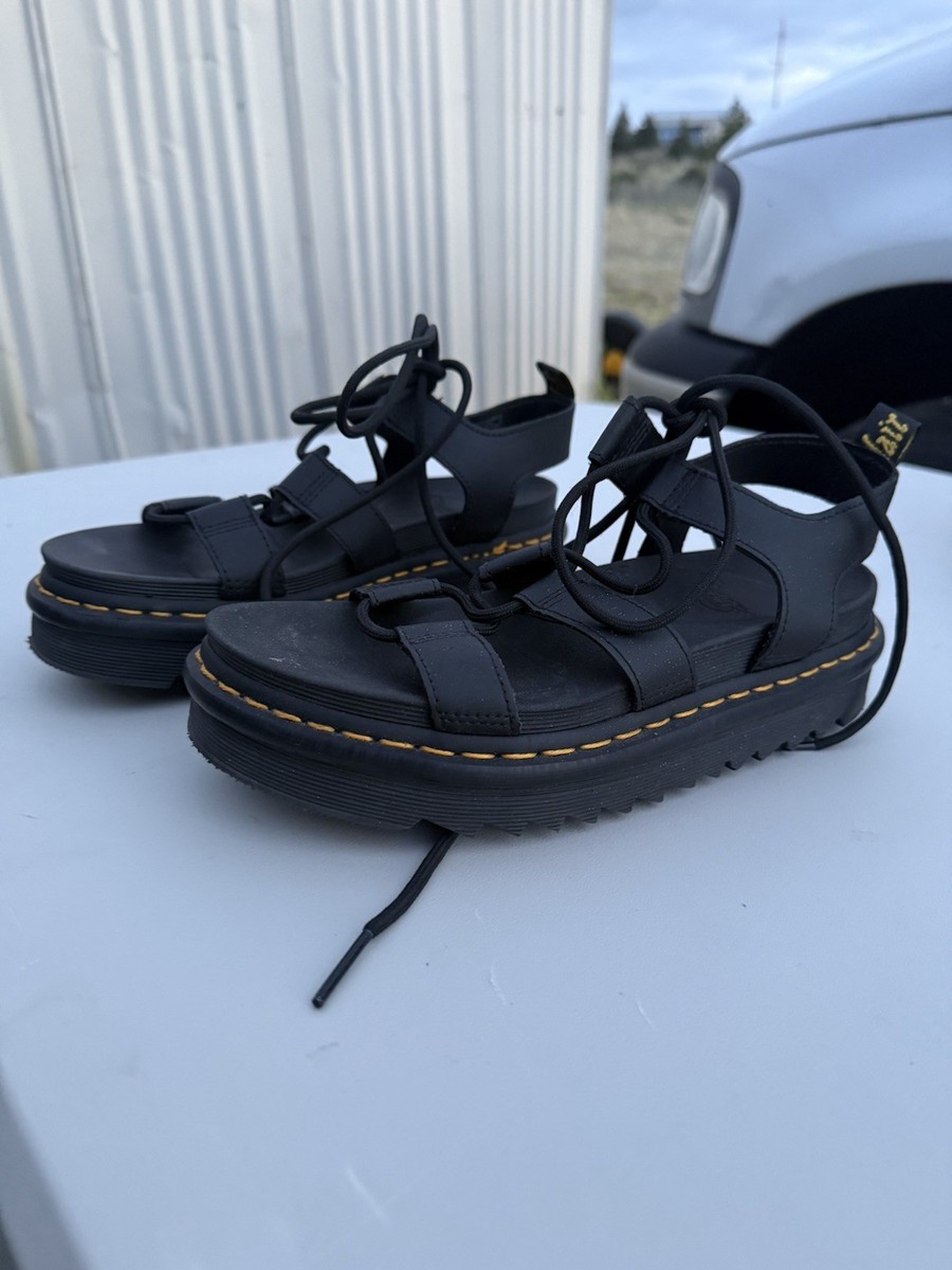 Doc Martens Nartilla Sandals Size 7 Black Gladiator Style
