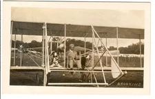 RARE  Early Aviation RPPC - Aviator Walter Brookins RPPC biplane
