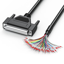 DB37 Female to Bare Wire with Cable Marker 3.3FT, D-SUB 37-Pin Connector to Sing