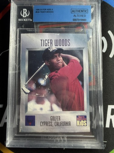 1996 SPORTS ILLUSTRATED FOR KIDS TIGER WOODS ROOKIE #536 BGS Authentic Si Kids