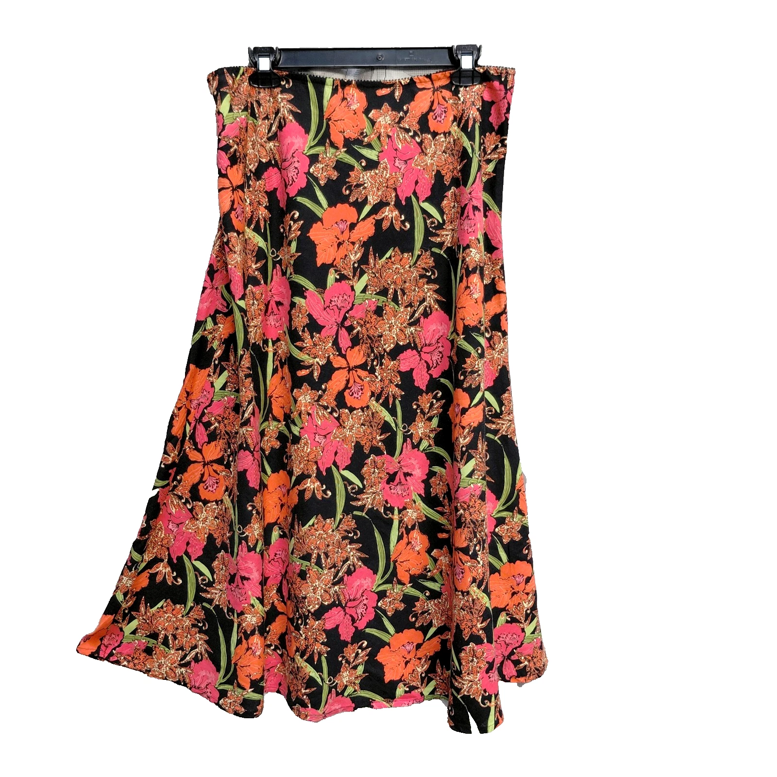 16 XL CROFT & BARROW TROPICAL LINEN BLEND PULL-UP A-LINE LONG ANKLE MAXI SKIRT