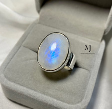 Moonstone Ring 925 Sterling Silver Handmade Natural Gemstone Jewelry Gift